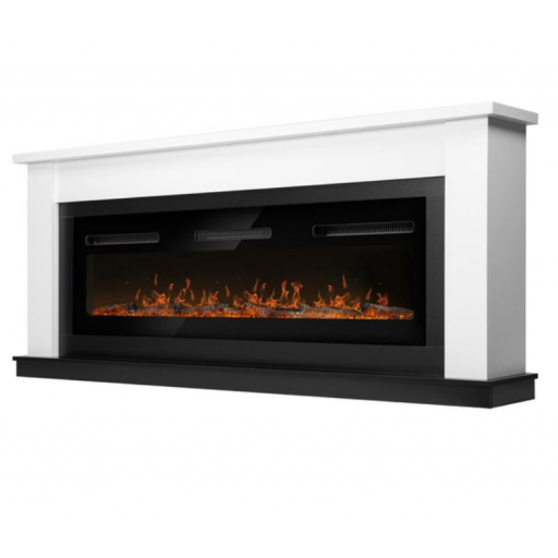 Каминокомплект: Очаг Electrolux Инфинити EFP/P-1600ULS N, портал Канто Лонг белый, черный